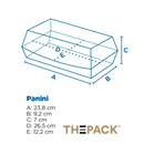 Natuurlijke nano-micro "panini" dozen 26,5x12x7cm (50st)