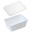 Barquettes en plastique blancs HQ micro - ondables avec couvercles (500pc) - Clean Service