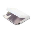 Boîte blanche en carton 19x28cm + plateau argent - 100 pièces - Clean Service