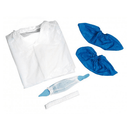 Kit visiteur : Blouse de protection, charlotte, masque & couvre chaussure (10Pc) - Clean Service