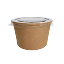 Pot rond kraft multifood 240ml avec couvercles RPET - 500 pièces - Clean Service