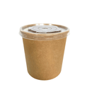 Pot rond kraft multifood 360ml avec couvercles PP - 500 pièces - Clean Service