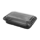TAKE AWAY - Raviers noirs avec couvercles transparents 400/700CC - 100Pc - CleanServiceSA